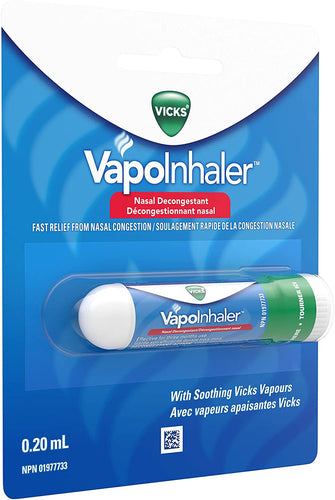 Décongestionnant nasal avec vapeurs apaisantes Vicks - VapoInhaler