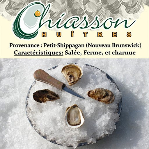 Huîtres Chiasson Caraquette du Nouveau Brunswick