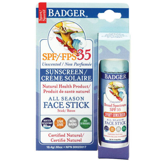 Crème solaire Sport pour le visage (enfants) toutes saisons FPS 35 - non parfumée - Badger