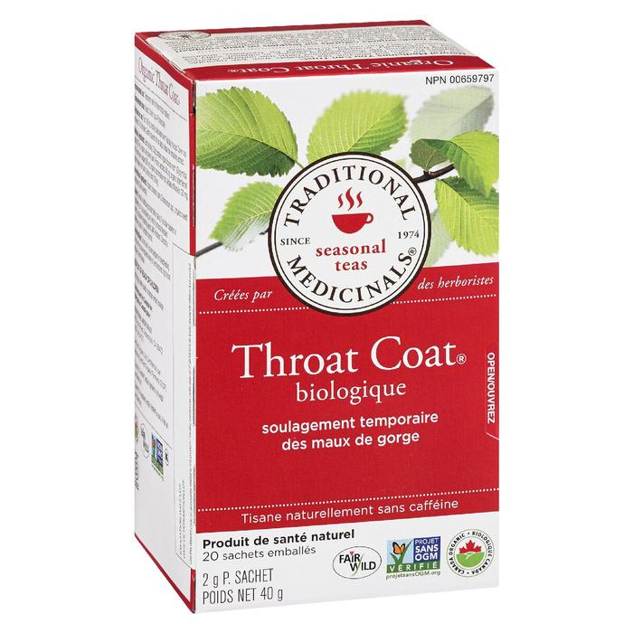 Tisane bio pour soulagement des maux de gorges - Traditional Medicinals