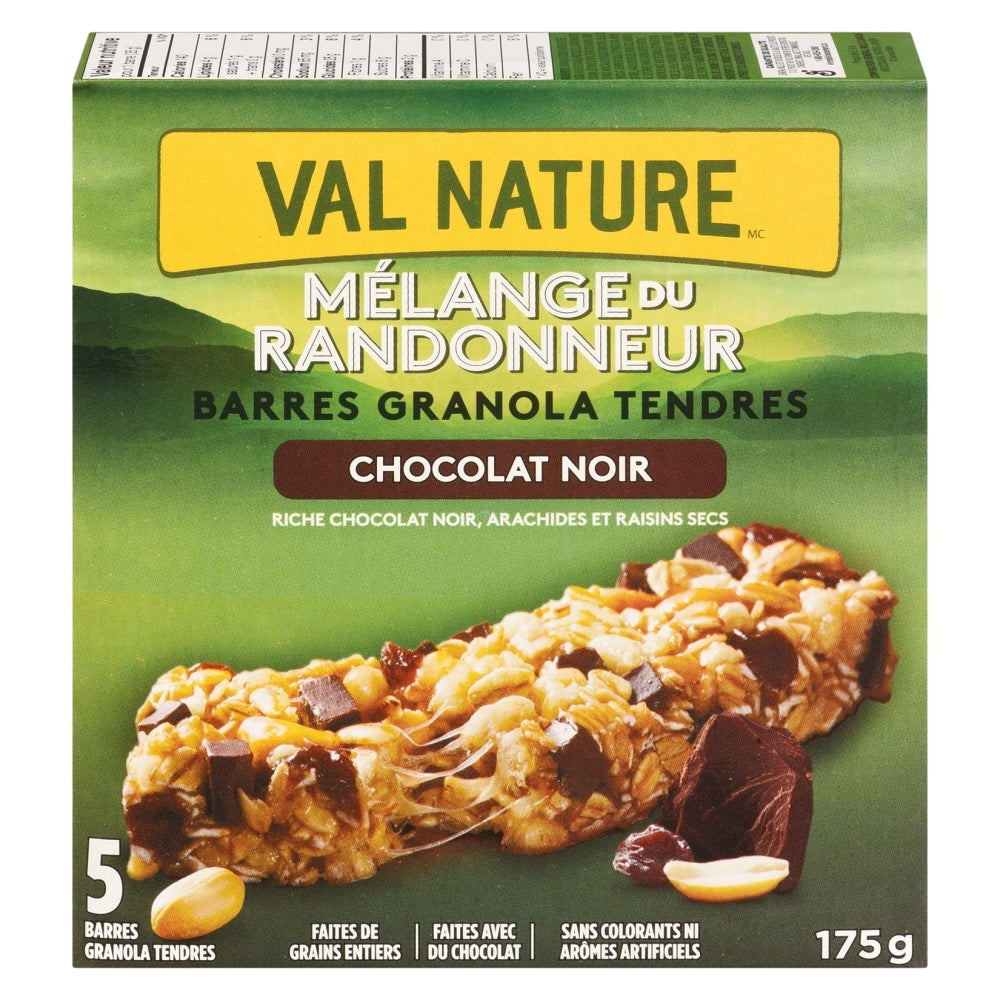 Barres granola tendres chocolat noir - Val Nature Mélange du randonneur