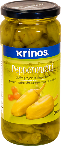 Pepperoncini, piments marinés, saumure de vinaigre - Krinos