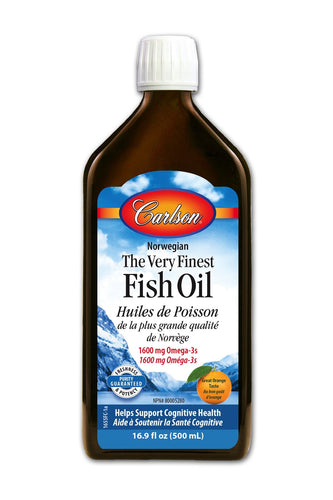 Huiles de poisson de la plus grande qualité - Saveur orange - Carlson