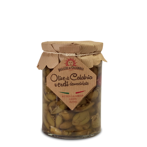 Delizie Di Calabria Olives vertes écrasées avec fenouil dans l'huile