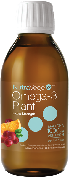 Omega 3 plant extra fort 500 mg - saveur canneberge et orange - NutraVege