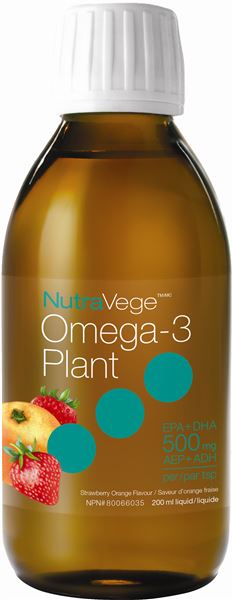 Omega 3 plant 500 mg - saveur fraise - NutraVege