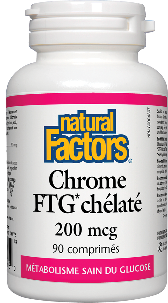 Chrome FTG chélaté 200 mcg - Natural Factors