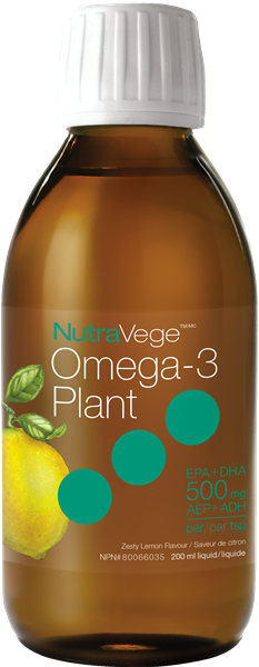 Omega 3 plant 500 mg - saveur citron - NutraVege