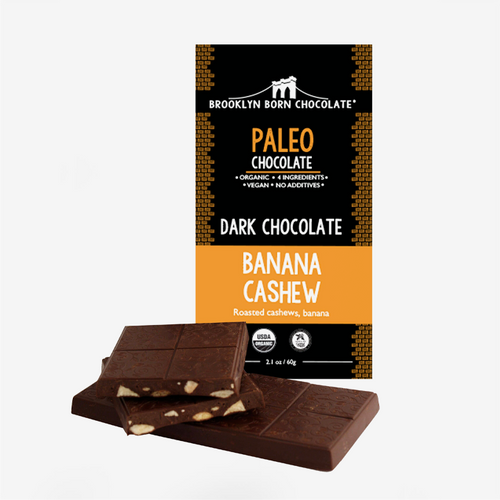 Tablette de chocolat noir bio 70 % de cacao banane et cajou - Brooklyn born chocolate