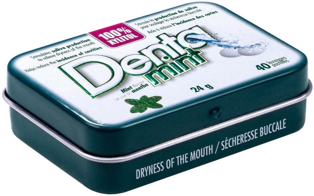 Pastille saveur Menthe, stimule la production de salive pour soulager la sècheresse buccale - Denta Mint
