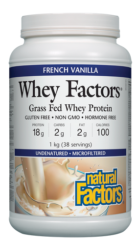 Protéines de petit-lait provenant de vaches nourries à l’herbe saveur vanille - Natural Factors