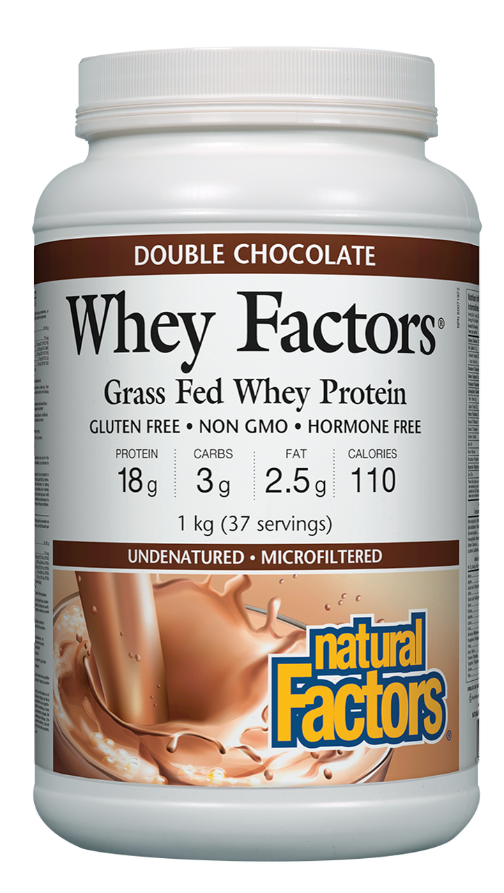 Protéines de petit-lait provenant de vaches nourries à l’herbe saveur double chocolat - Natural Factors
