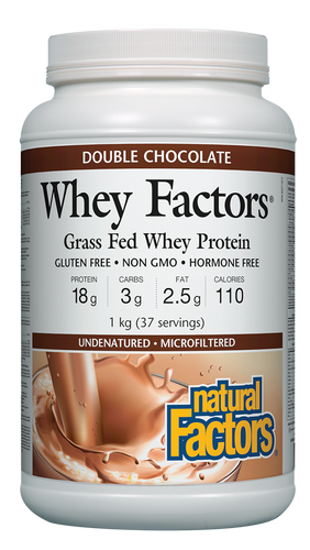 Protéines de petit-lait provenant de vaches nourries à l’herbe saveur double chocolat - Natural Factors