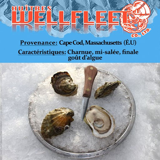 Huîtres Wellfleet de Cape Cod