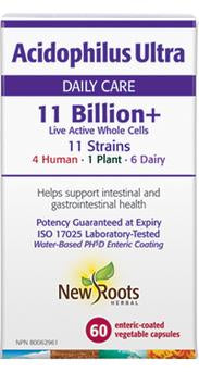 Probiotique Acidophilus Ultra soins quotidien 11 milliards - New Roots Herbal