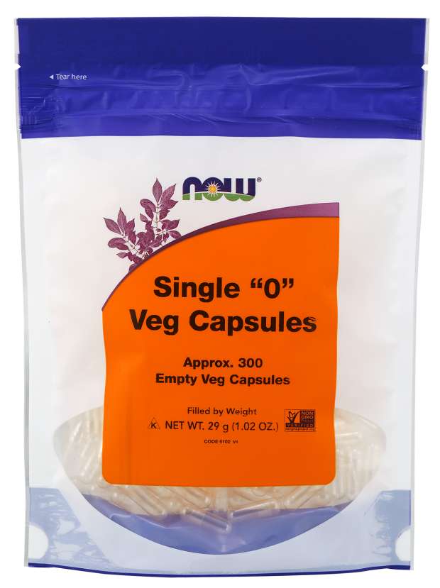 Capsule végétarienne simple ‘0’ vide sans OGM - Now Foods