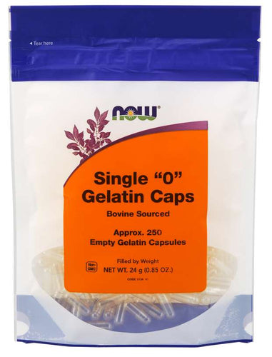 Capsule simple « 0 » vide de gélatine sans OGM - Now Foods