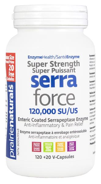 Serra Force enzyme serrapeptase à enrobage entérosoluble - Prairies Naturals