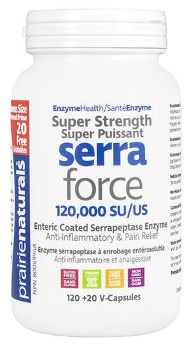 Serra Force enzyme serrapeptase à enrobage entérosoluble - Prairies Naturals