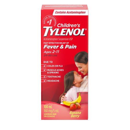Sirop pour enfant, fièvre et douleur, fraise - Tylenol