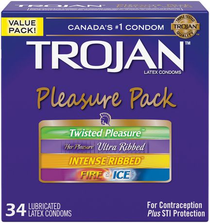 Préservatifs aux Plaisirs variés en latex lubrifiés - Trojan