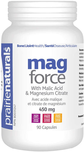 Mag Force avec acide malique et citrate de magnésium - Prairies Naturals