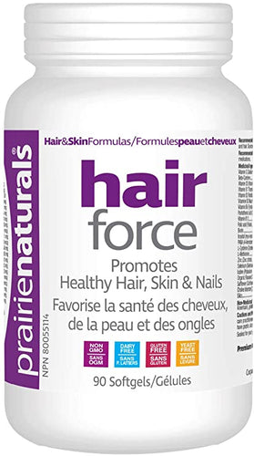 Hair Force favorise la santé des cheveux de la peau et des ongles - Prairies Naturals