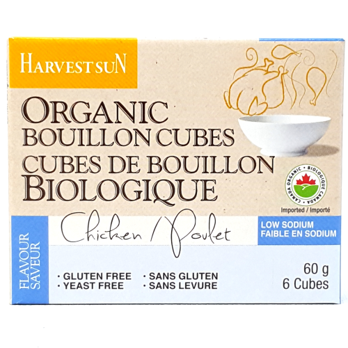 Cube de bouillon de poulet bio faible teneur en sodium - Harvestsun