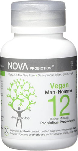 Probiotiques vegan pour hommes 12 milliards - Nova Probiotics