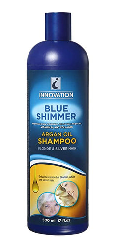 Shampoing à l'huile d'argan Blue Shimmer - cheveux blonds et argentés - Innovation