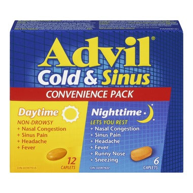 Advil Rhume et Sinus duo pratique 12 caplets jour + 6 caplets nuit - Advil