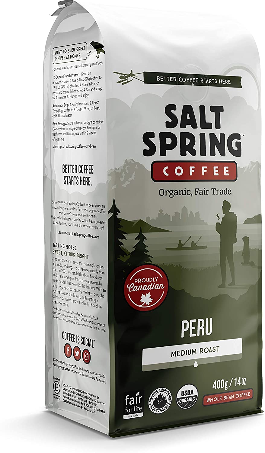 Café Pérou torréfaction moyenne - Salt Spring