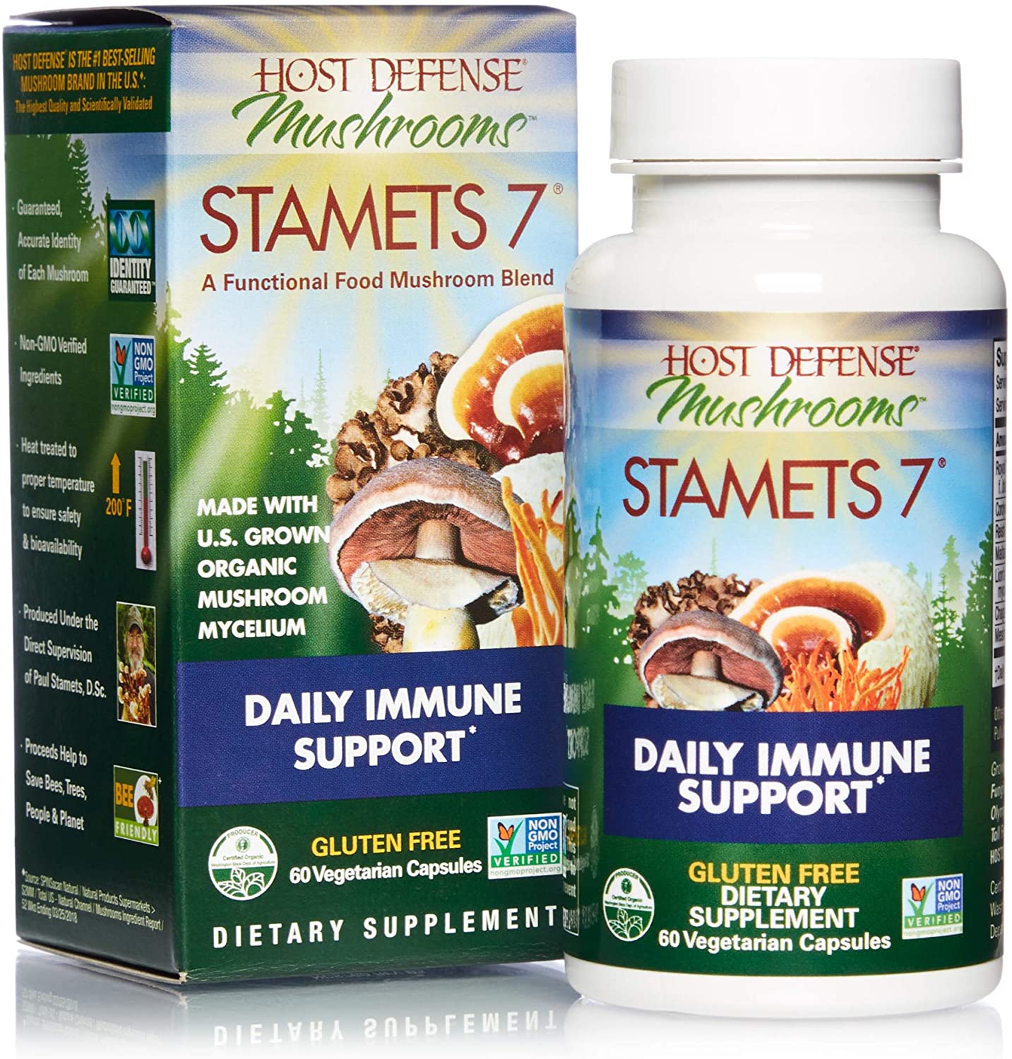 Stamets 7 mélange de champignons aide au soutien immunitaire quotidien - Host Defense