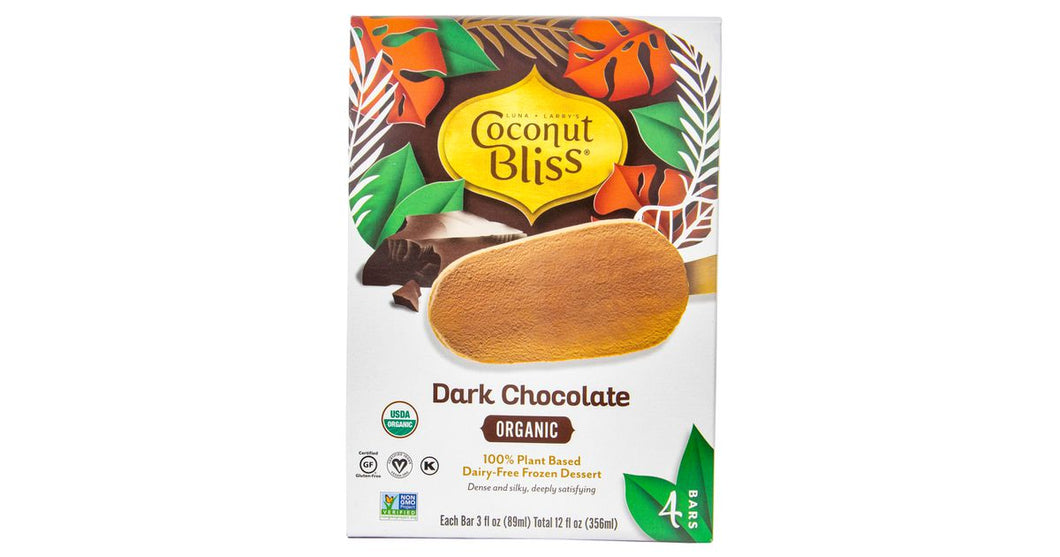 Boite de dessert congelé à base végétale (sans produits laitiers) - chocolat noir (4 barres) - Coconut bliss
