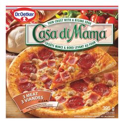 Pizza à croûte mince aux trois viandes surgelée, Casa Di Mama - Dr. Oetker