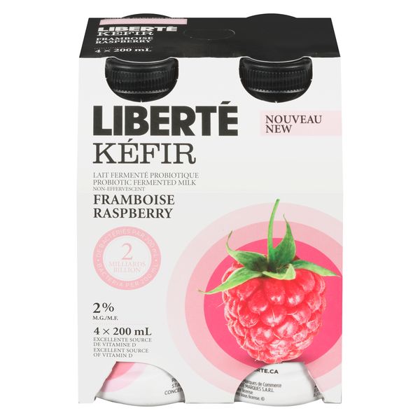 Yogourt Kéfir probiotique (4 x 200mL) (saveurs variées) - Liberté