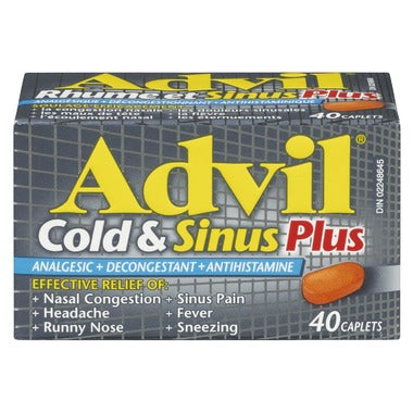 Advil Rhume et Sinus Plus analgésique + décongestionnant + antihistaminique - Advil
