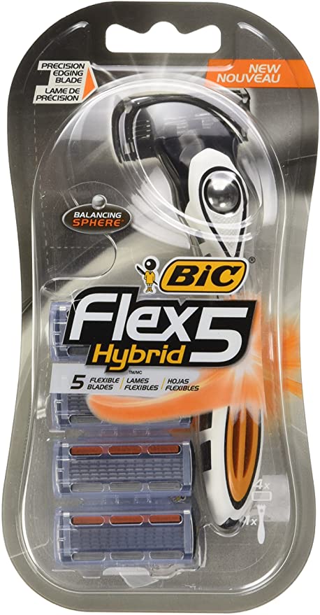 Rasoirs Flex 5 avec une sphère d'équilibre, 5 lames flexibles - Bic Flex 5