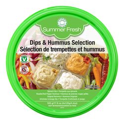 Emballage varié de trempettes et hummus - Summer Fresh