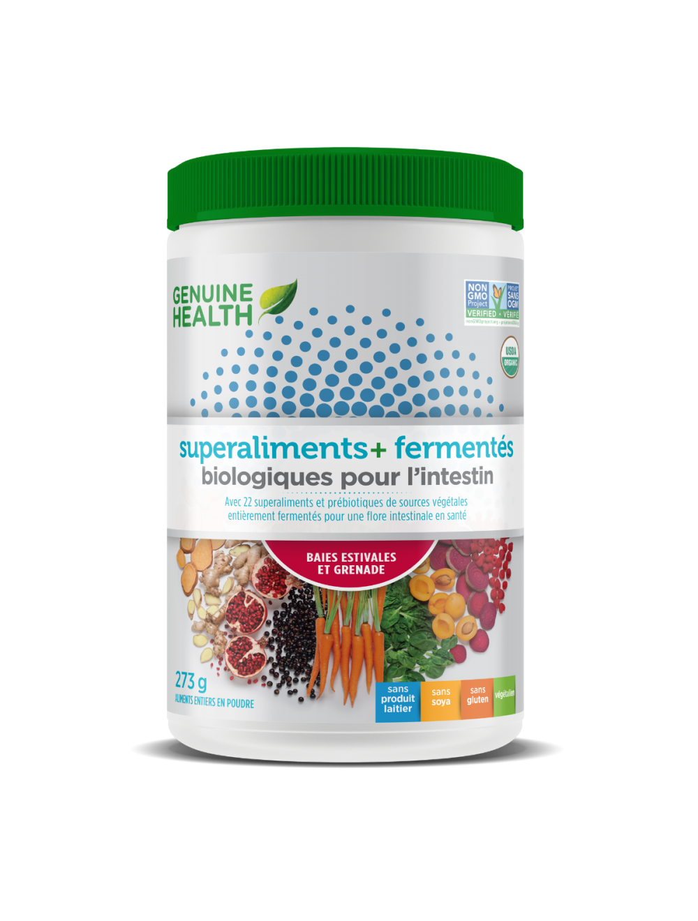 Superaliment  fermenté biologique pour l'intestin - Greens + 