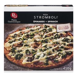 Pizza à croûte mince aux épinards surgelée, Stromboli - Plaisirs Gastronomiques