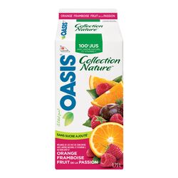 Mélange de jus d'orange, de framboise et de fruit de la passion, Collection Nature - 1,75 L - Oasis