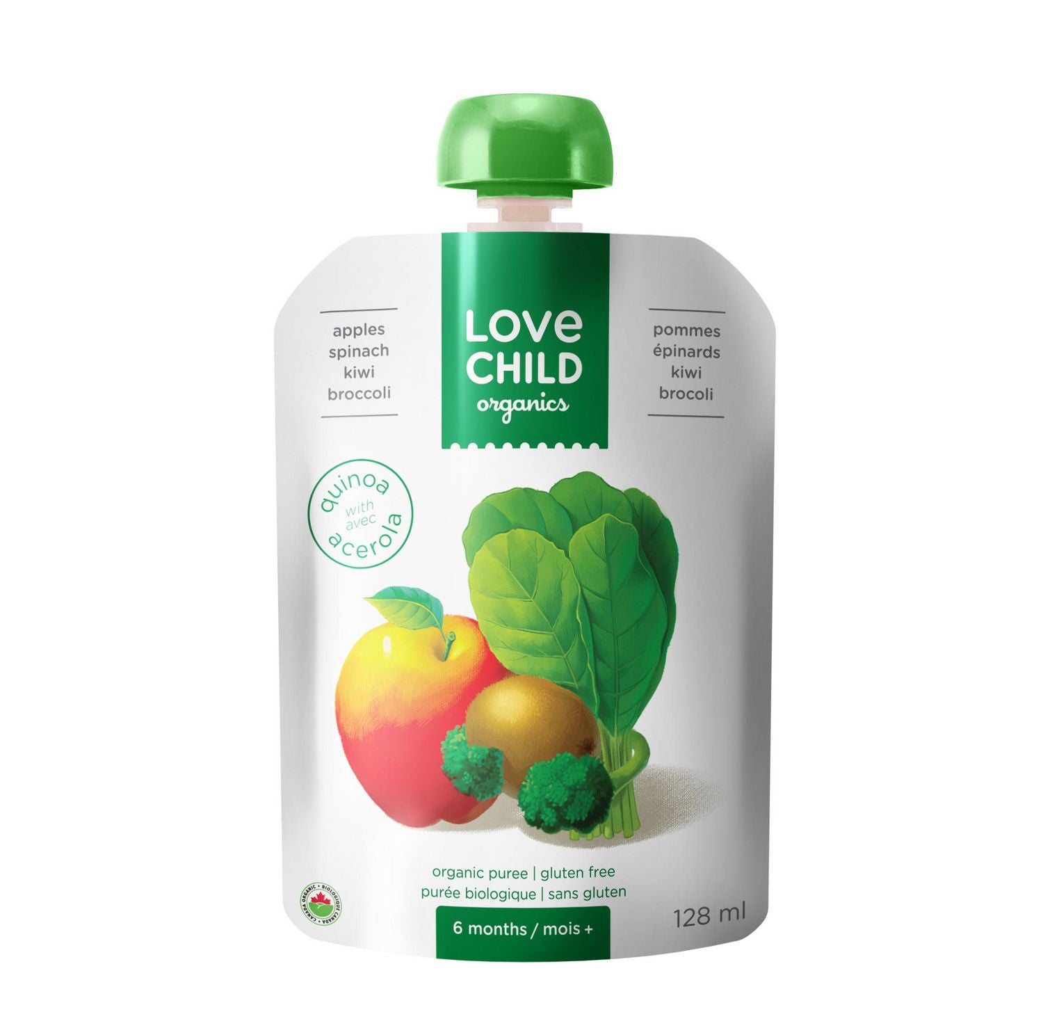 Purée aux pommes, épinards, kiwis et brocolis - Love Child Organics