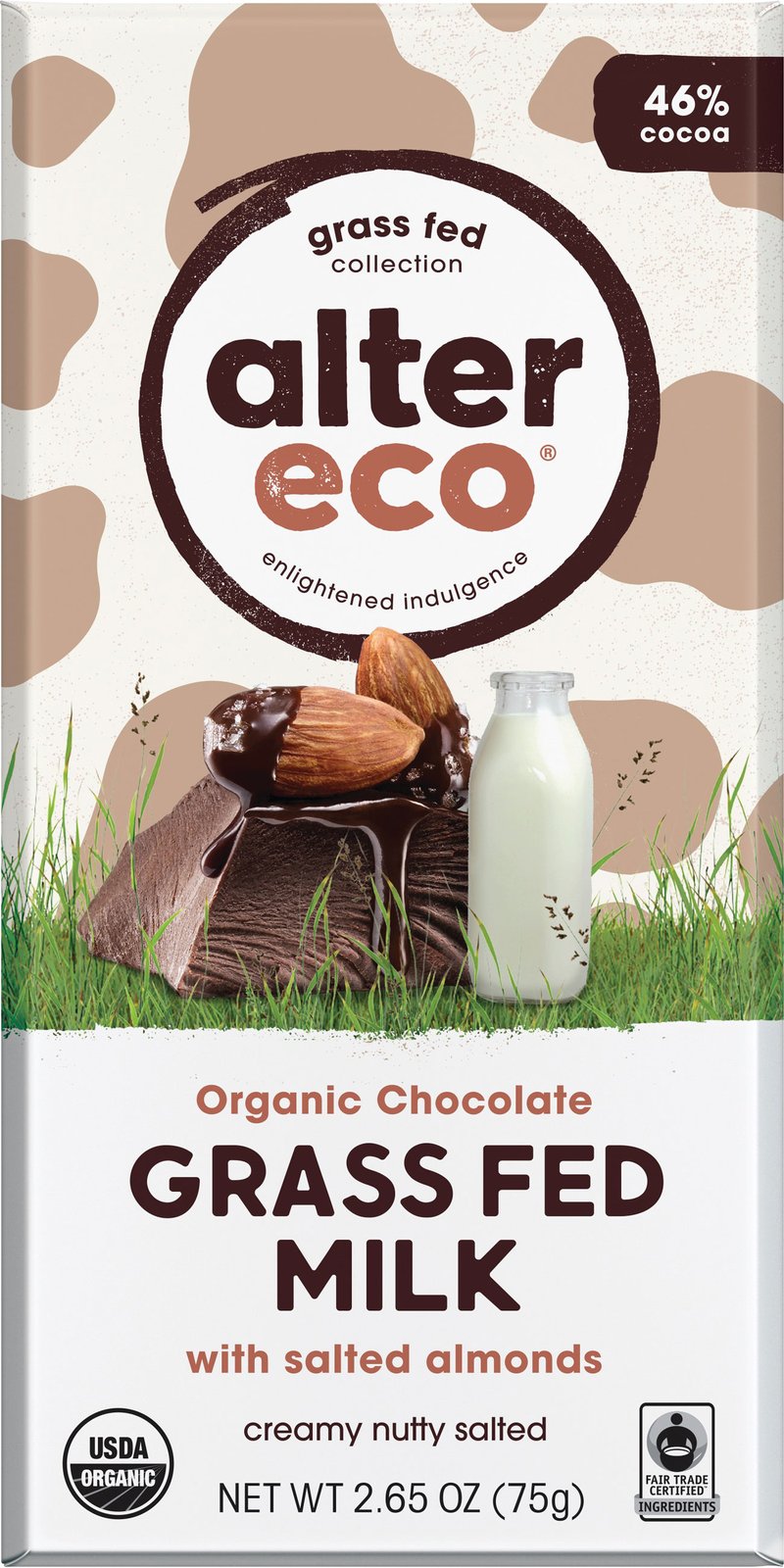 Tablette de chocolat au lait de vaches nourries à l’herbe, bio équitable, vegan - Alter Eco