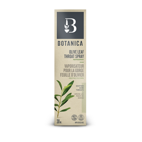 Botanica - Vaporisateur pour la gorge feuille d’olivier (menthe poivrée) - Botanica