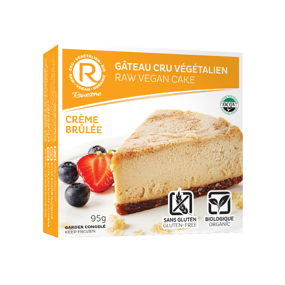 Crème brûlée raw vegan cake slice - Rawesome