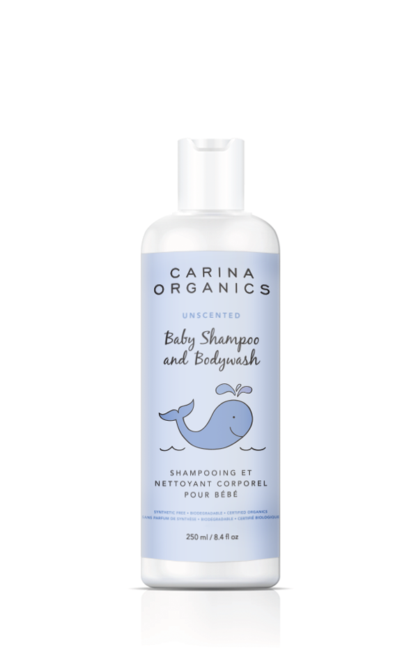 Shampooing et nettoyant corporel pour bébé sans parfum - Carina Organics