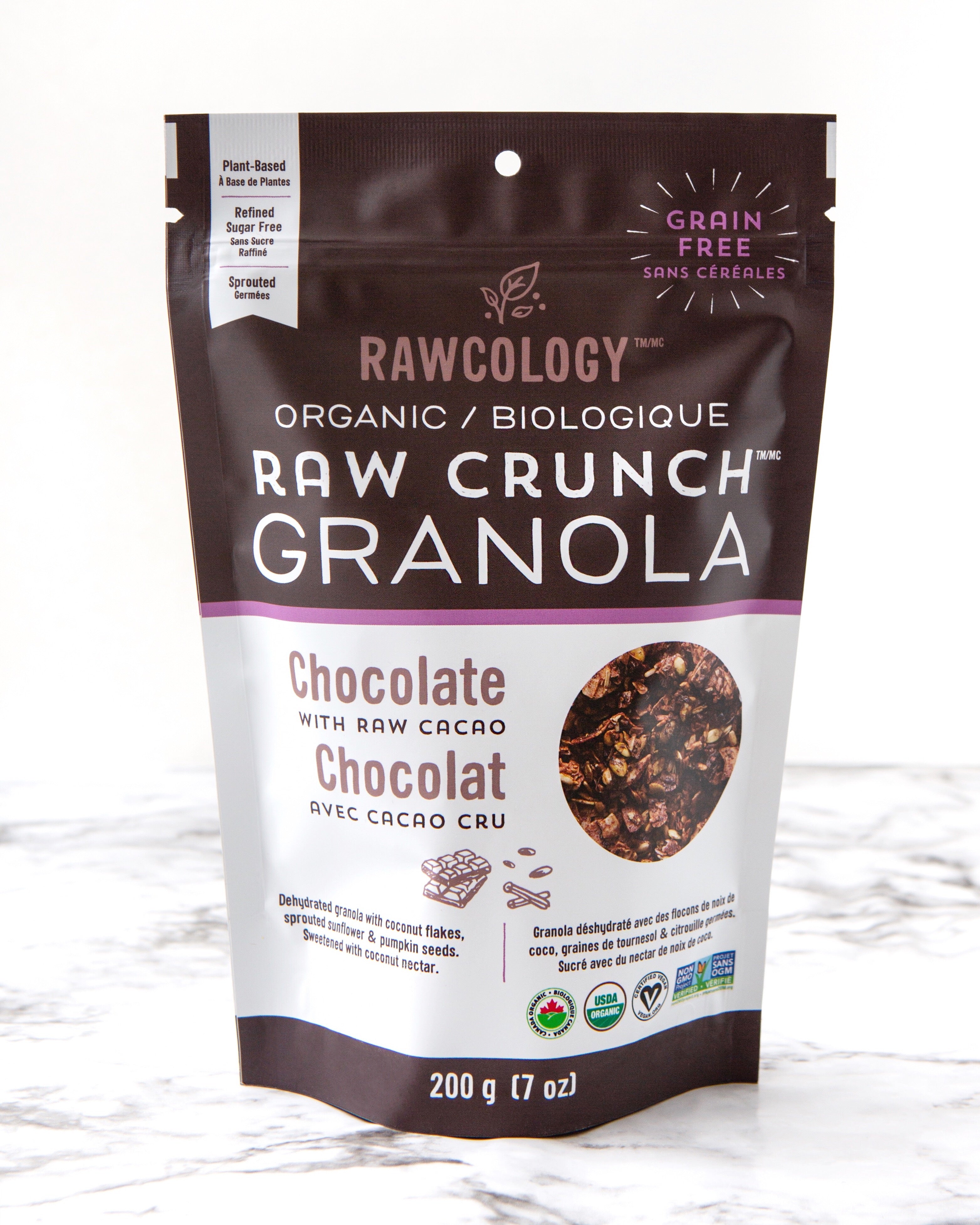 Crunch granola biologique -  chocolat au cacao cru 