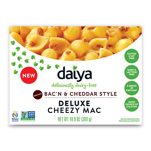 Macaroni au Fromage, style cheddar et miette de bacon, sans gluten, sans lactose - Daiya