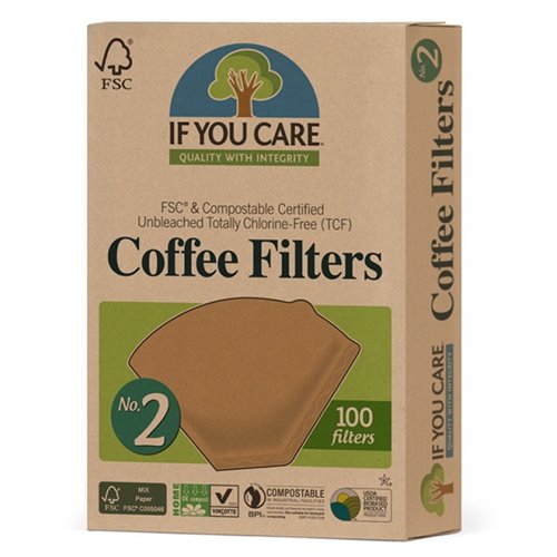 Filtre à café compostables sans composé chloré taille 2 - If you care